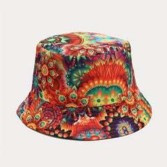 Tie Dye Reversible Bucket Hat Laser Print Unisex Basin Hat