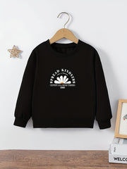 Girls Sweatshirt 'Happiness' Print Comfort Fit Long Sleeve Top Pullovers
