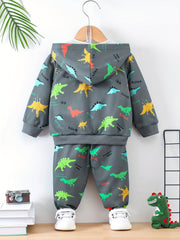Baby Boys Dinosaur Print Hoodie & Pants Set