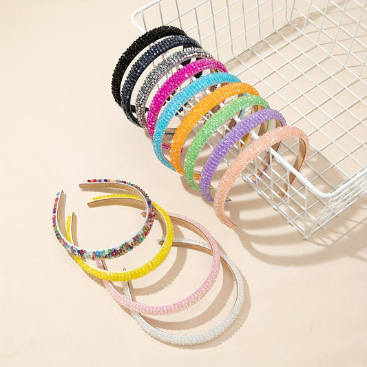 Colorful Rhinestone Headband Glitter Hair Band for Women Girls