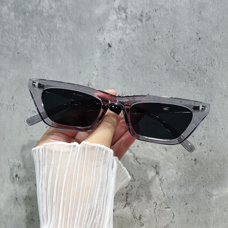 Polarized Skinny Cat Eye Sunglasses Women Vintage Square Shade