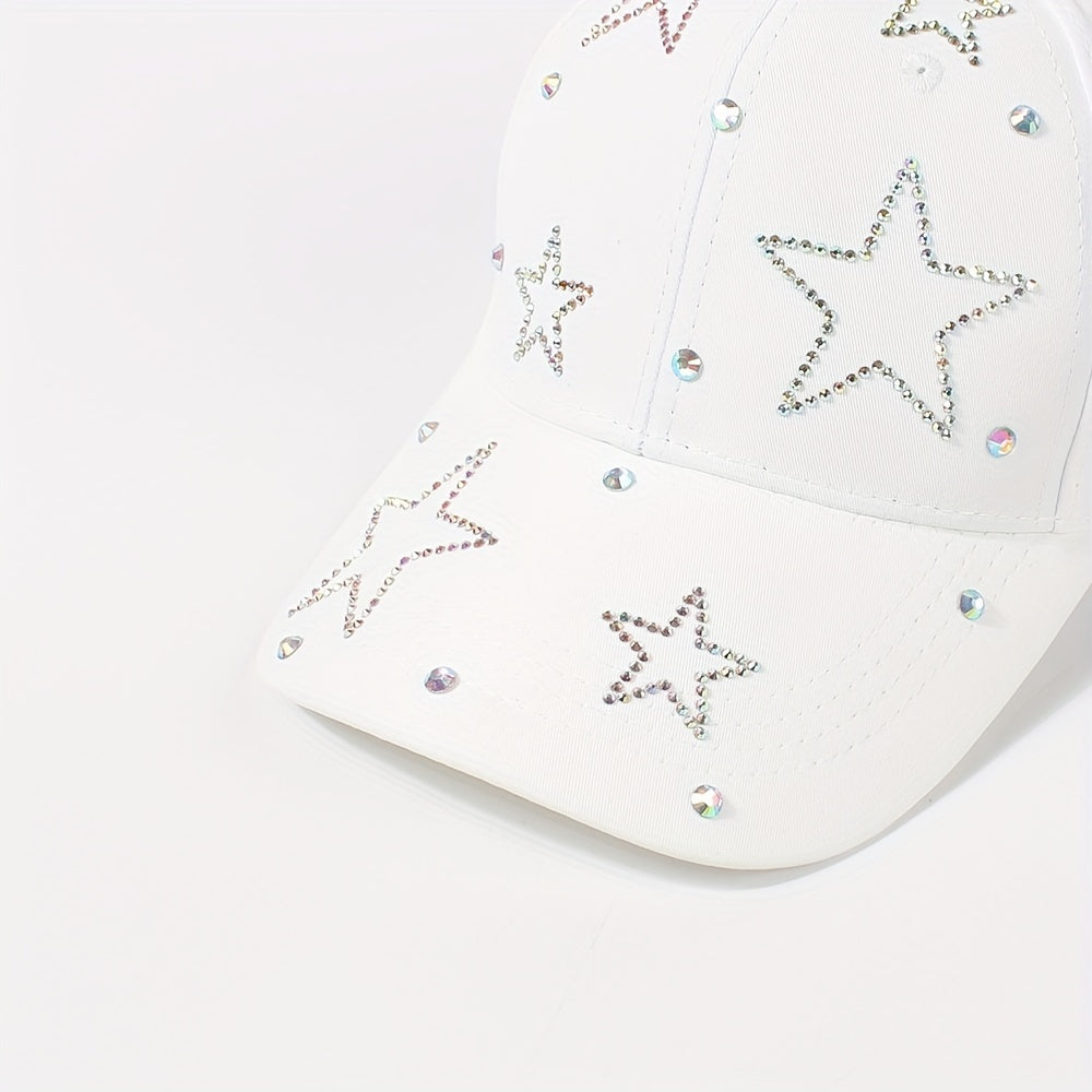 Rhinestone Pentagram Baseball Cap Adjustable Dad Hat