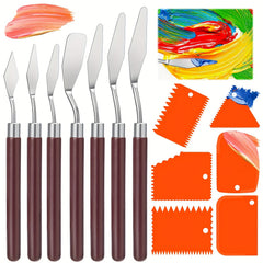 13pcs Painting Scraper Set for Art Acrylic Gouache Painting
