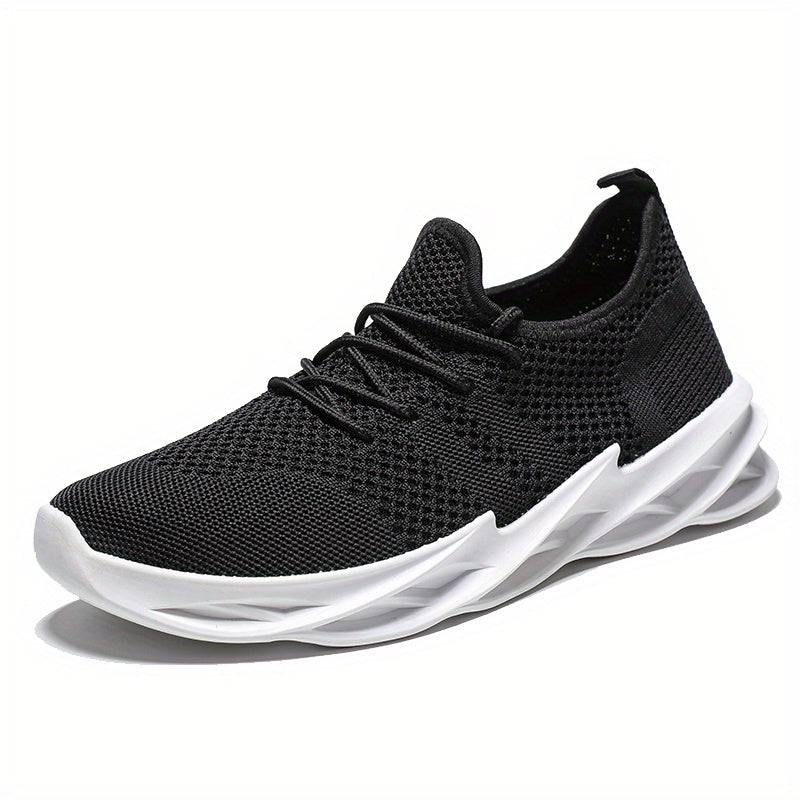 Men's Breathable Lace Up Knitted Blade Sneakers