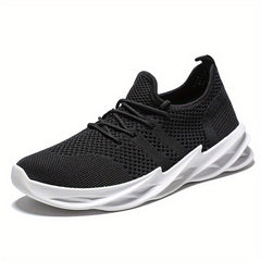 Men's Breathable Lace Up Knitted Blade Sneakers