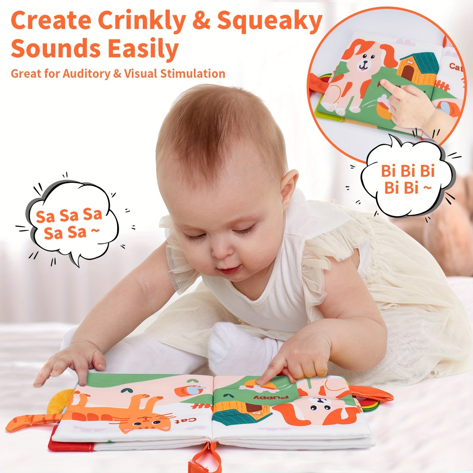 Interactive Baby Cloth Books for Toddlers 0 3 Years Educational Sensory Play