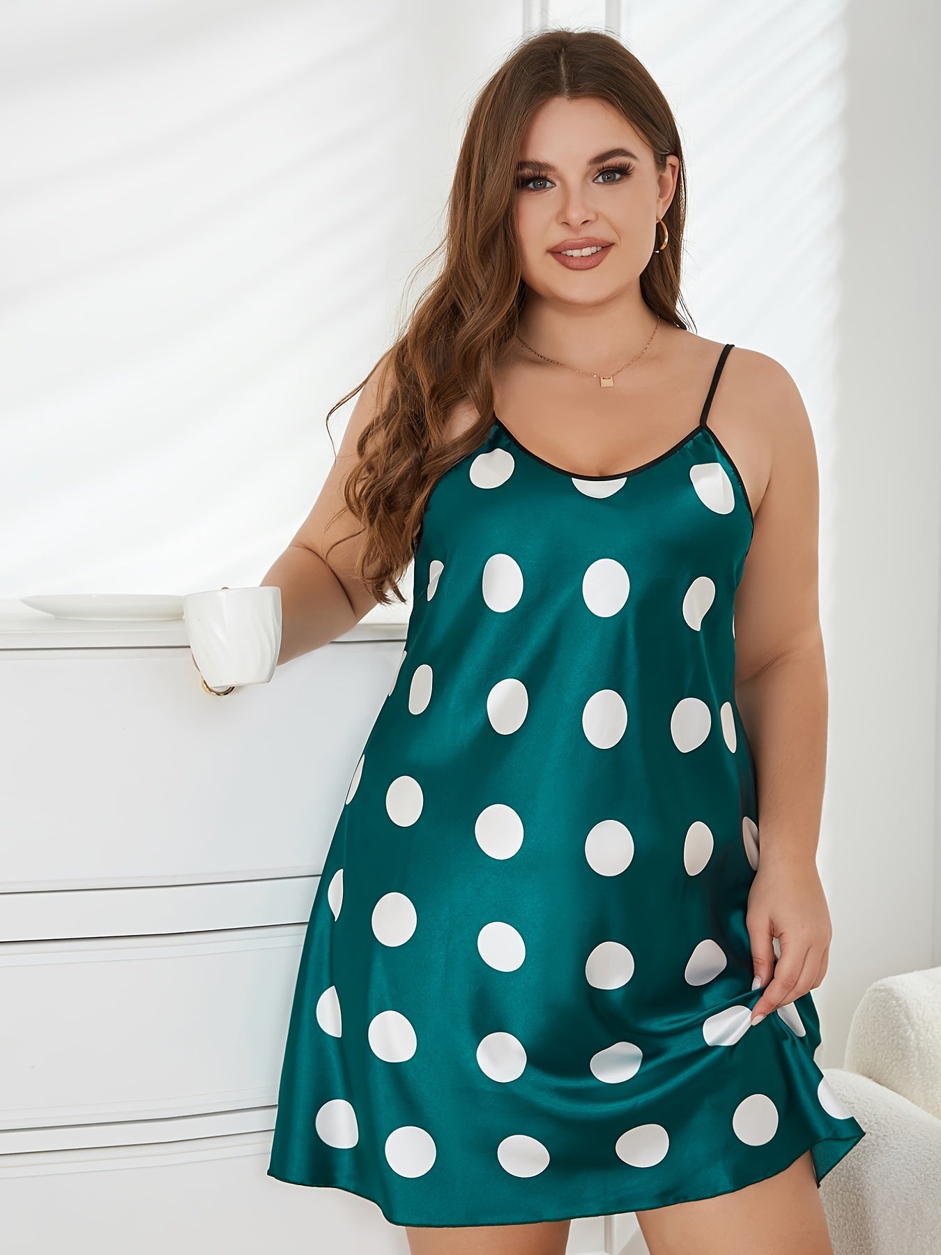  Dot Print Cami Nightdress Loungewear