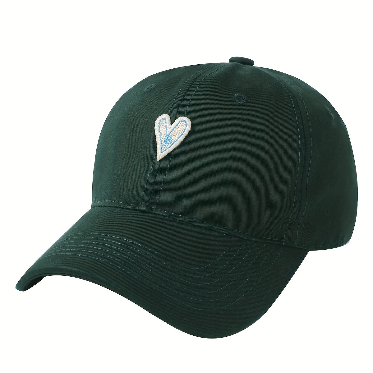 Heart Patch Couple Baseball Cap Solid Adjustable Sun Hat