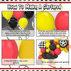 76pcs Racing Track Balloon Arch Kit for Party Decoration