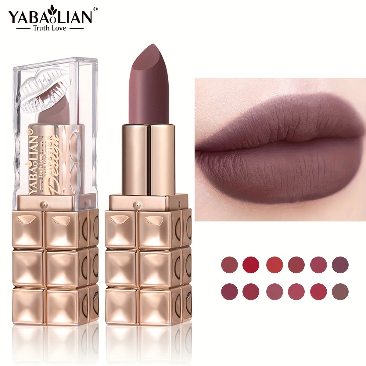 12 Colors Matte Lipstick for Women, Nude Red and Brown Hydrating Makeup