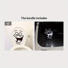 Smiling Face Automotive Motorcycle Button Rv Toilet Stickers