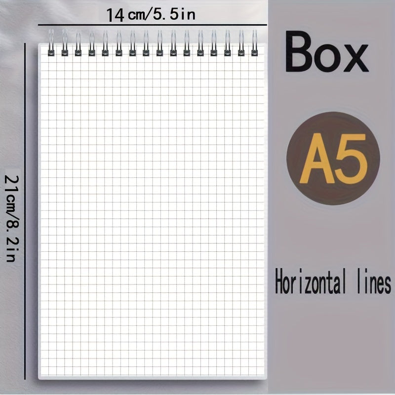 A5 Grid Lined Notebook Softcover Red Journal