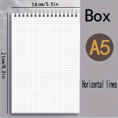 A5 Grid Lined Notebook Softcover Red Journal