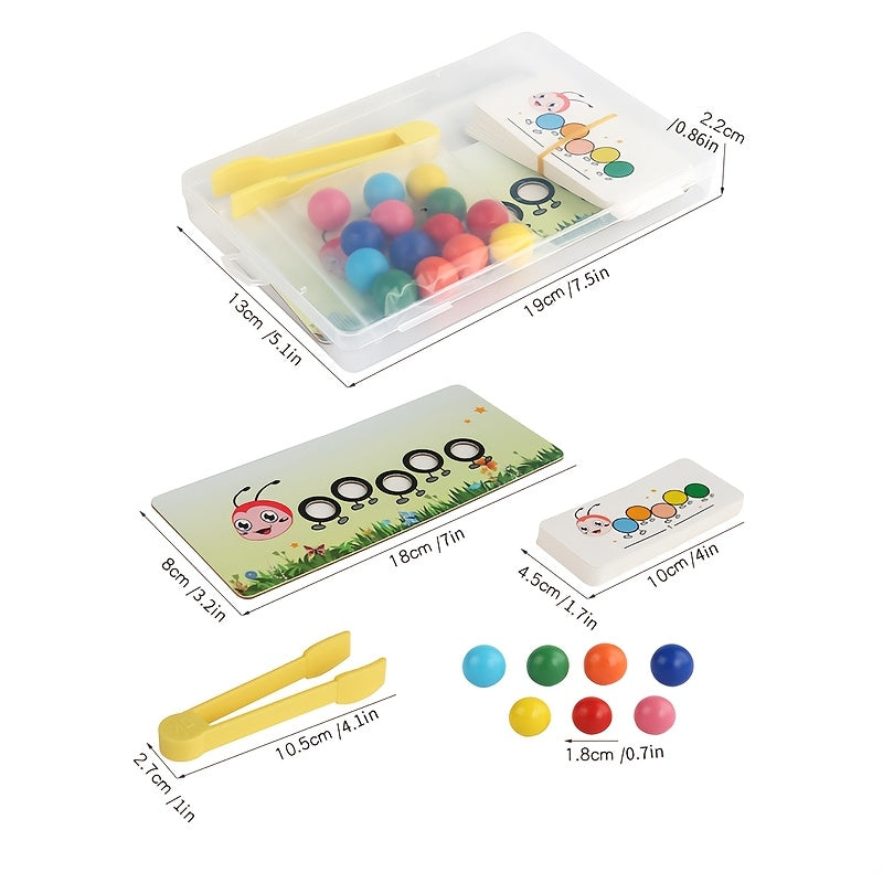 Wooden Worm Clip Bead Toy Hand Dexterity Training
