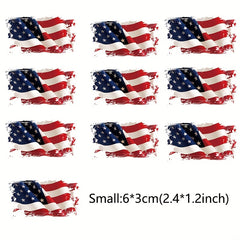 10pcs American Flag Heat Transfers Patches for DIY Uniform Vest Jacket T-Shirt