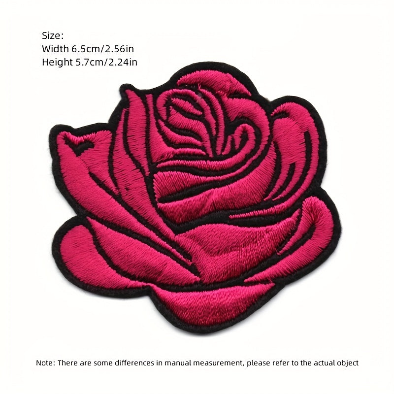 Embroidery Rose Clothing Accessories Flower Patch For Men