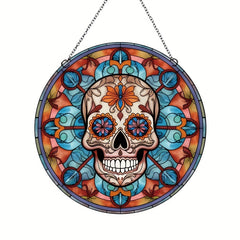 Halloween Floral Skull Glass Decoration Party Supplies