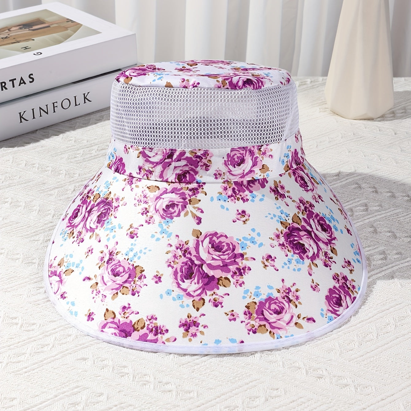Floral Mesh Sun Hat UV Protection Baseball Cap