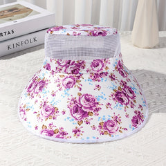 Floral Mesh Sun Hat UV Protection Baseball Cap