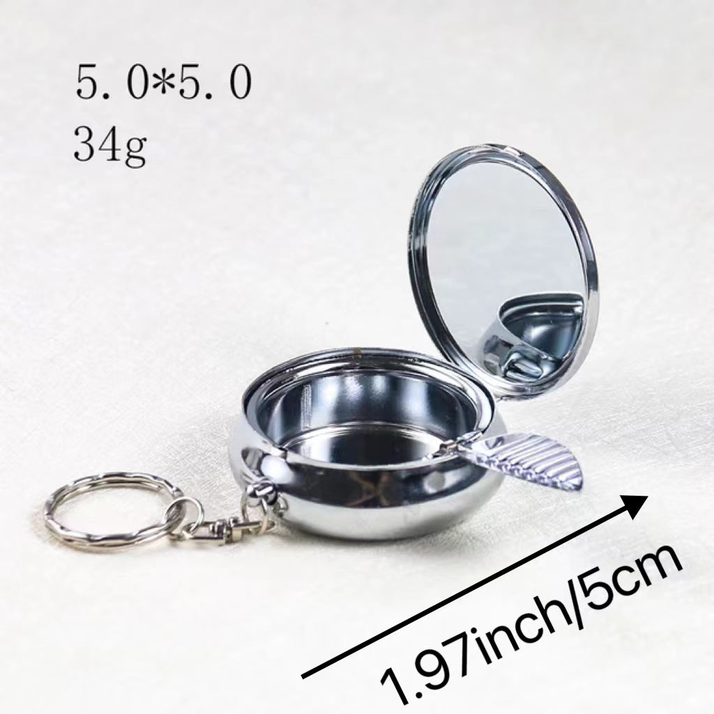 Portable Metal Ashtray Keychain Outdoor Car Smoking Accessory