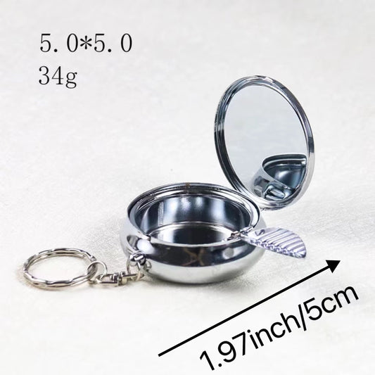Portable Metal Ashtray Keychain Outdoor Car Smoking Accessory