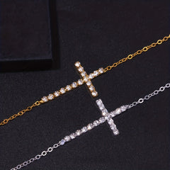 Rhinestone Cross Chain Anklet Dainty Ankle Bracelet