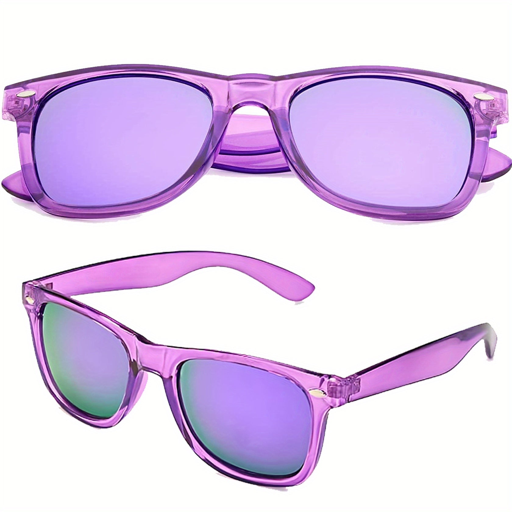 Translucent Frame Colorful Mirror Sunglasses UV Protection for Men