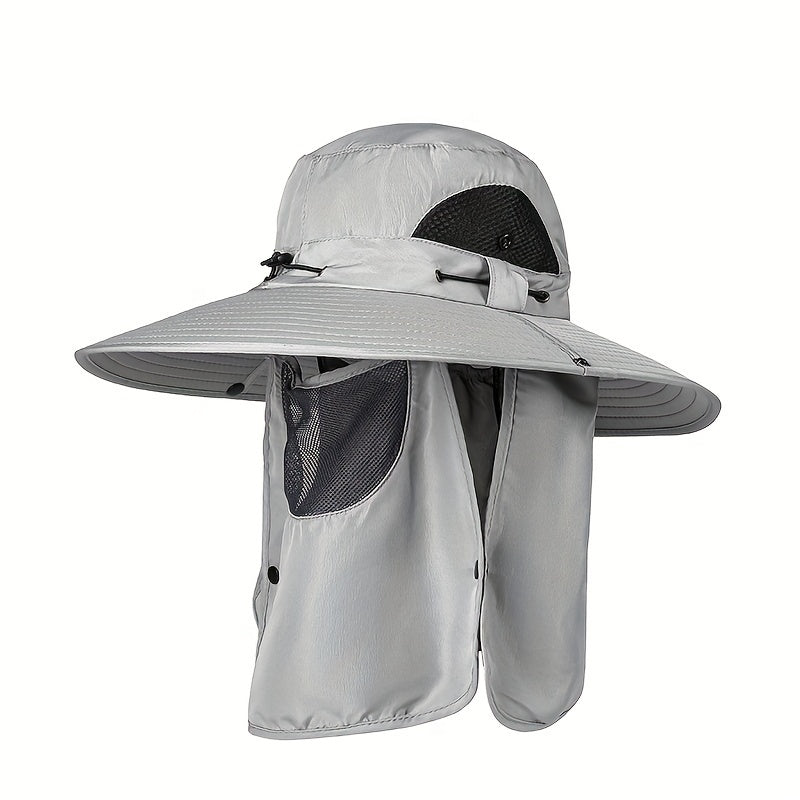 Breathable Bucket Hat with Face Cover for Sun Protection