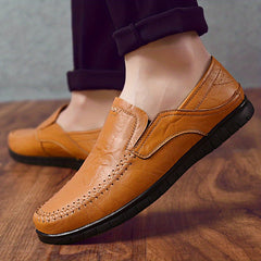 Men's Leather Loafer Shoes Slip-On Casual Walking Shoes