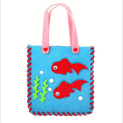 Kids Handbag Sewing Kit with Safety Needle & Felt Fabric