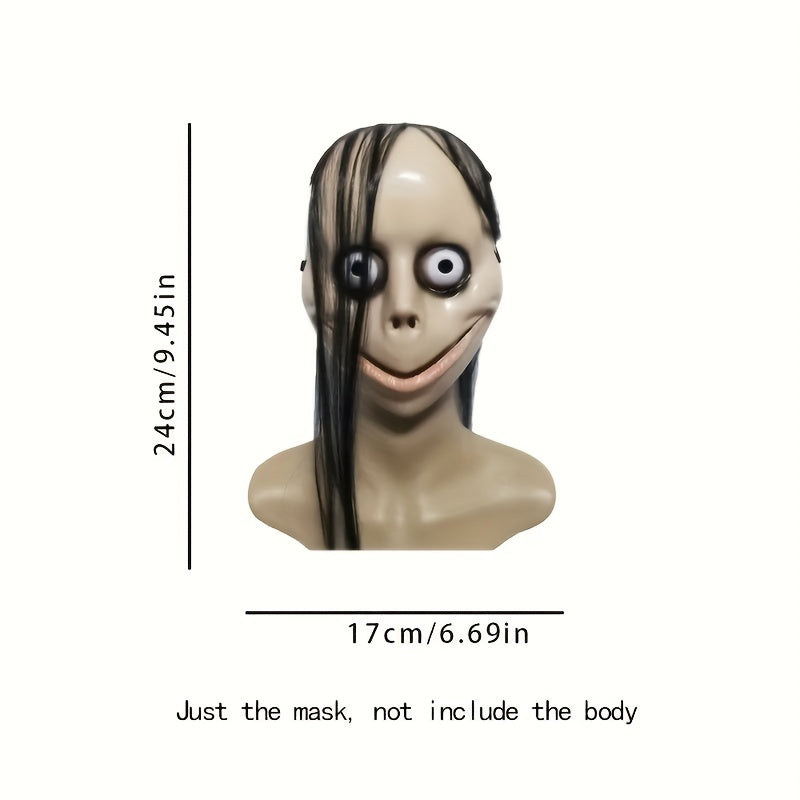 Halloween Scary Mask With Long Hair Clown Costume