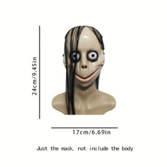 Halloween Scary Mask With Long Hair Clown Costume