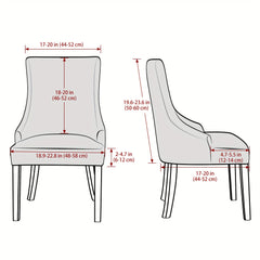 1pc Velvet Small Armrest Dining Chair Slipcover Furniture Protector