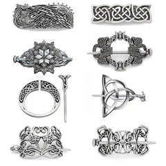 Viking Celtic Style Barrette Hair Pin Silver Irish Knot Jewelry Barrette