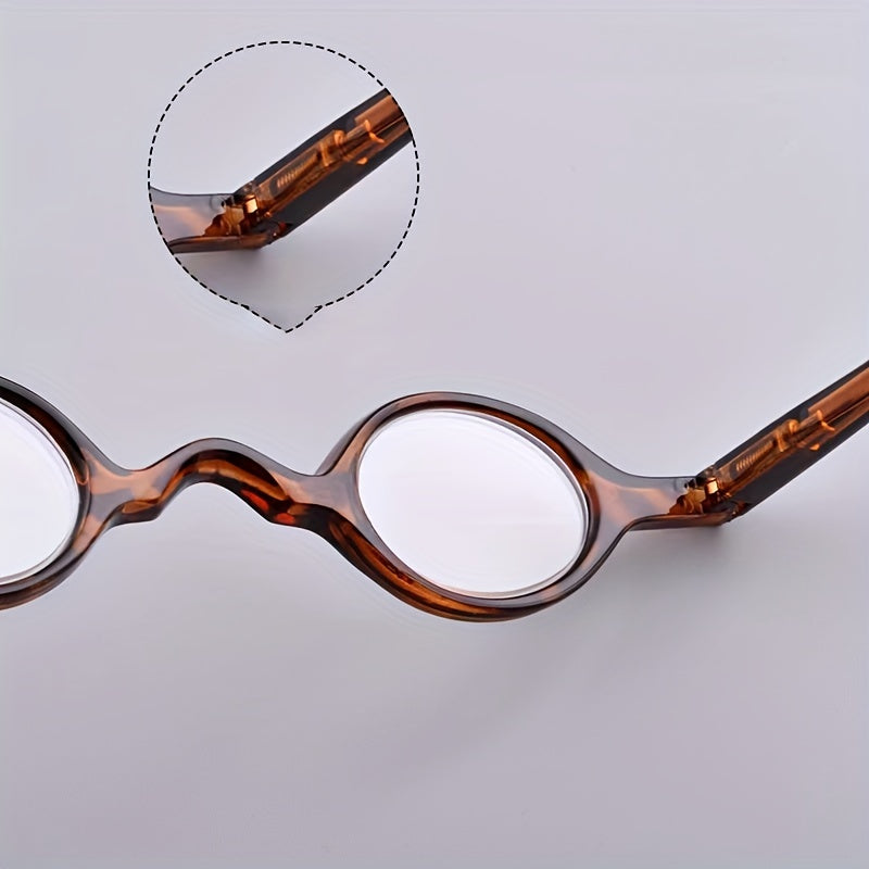 Retro Mini Round Frame Reading Glasses Men Women High Definition Resin