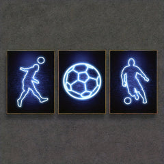 Modern Art Neon Football Player Canvas Poster