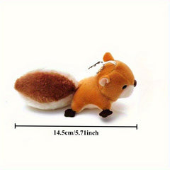 2pcs Little Squirrel Pet Plush Toys Backpack Keychain Decorations