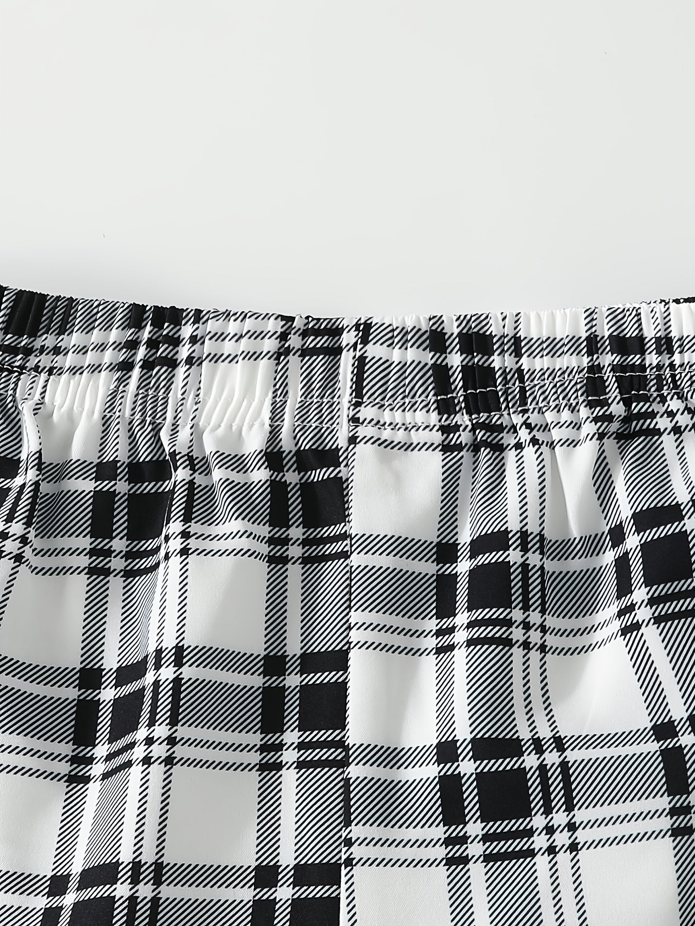 Girls Plaid Elastic Waist Soft Shorts for Summer