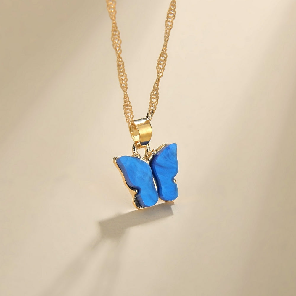 Butterfly Pendant Necklace Dainty Chain Neck Jewelry Birthday Gift