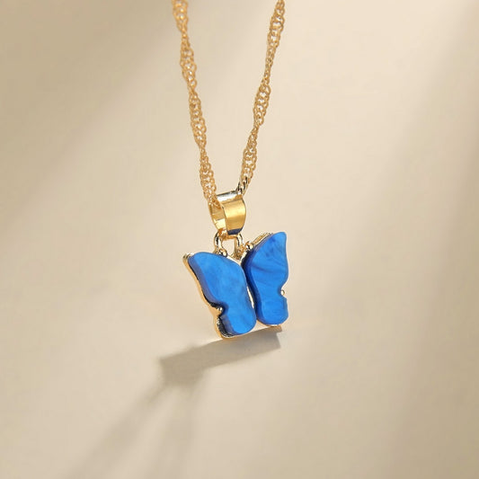 Butterfly Pendant Necklace Dainty Chain Neck Jewelry Birthday Gift