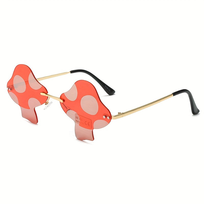 Y2K Mushroom Sunglasses UV400 Rimless Glasses