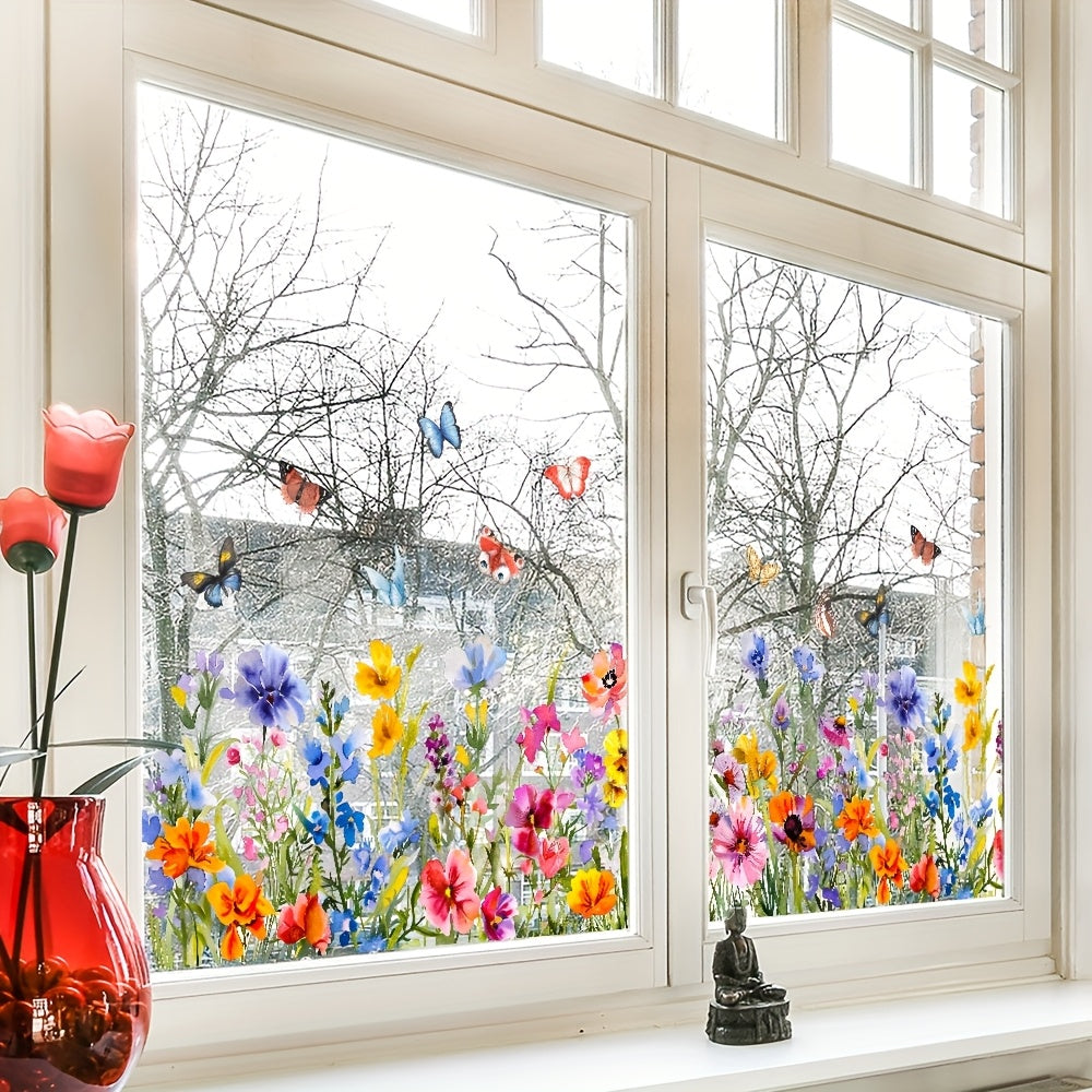 Floral Removable PVC Sticker 28 x 89 - Wall & Glass Window Decor