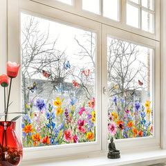 Floral Removable PVC Sticker 28 x 89 - Wall & Glass Window Decor