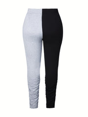  Colorblock Ruched Drawstring Pants