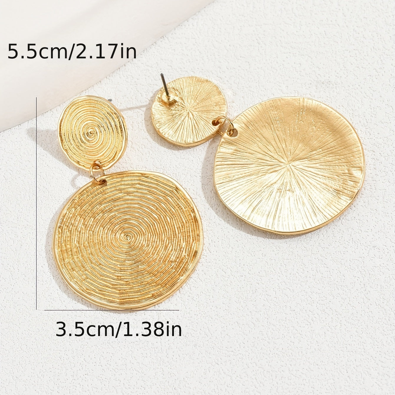Golden Lollipop Pattern Round Dangle Earrings Gift