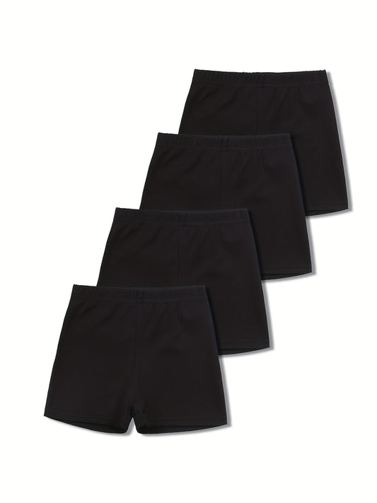 4pcs Girls Elastic Comfy Shorts Children Summer Safety Pants