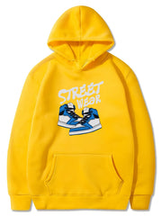 Boys Stylish Shoes & STREETWEAR Letter Print Hooded Sweatshirt