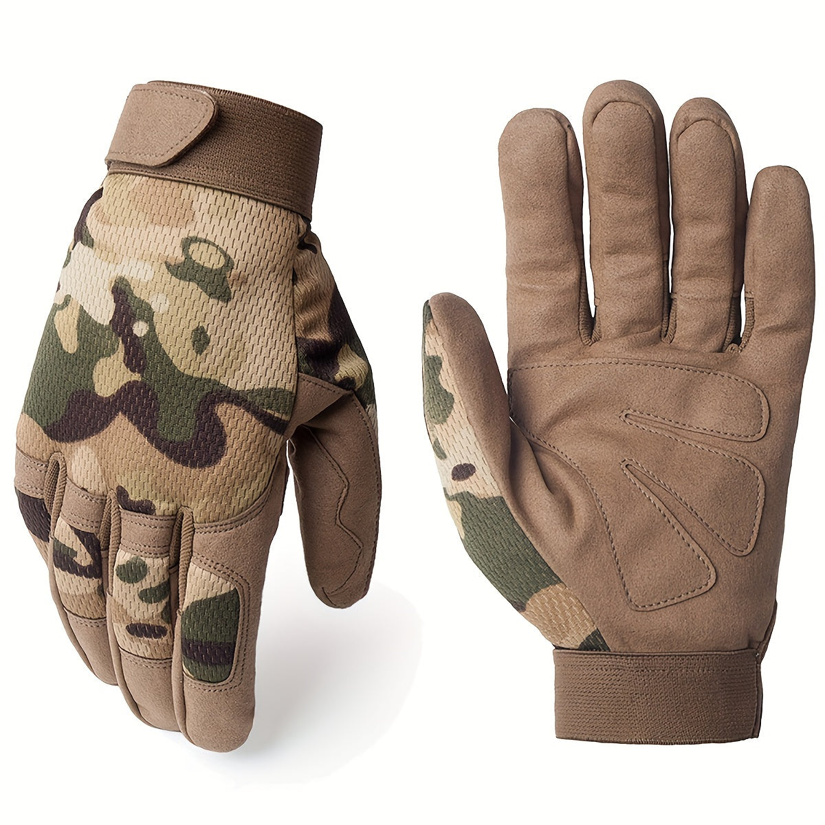 Men's Camo Touch Screen Motorcycle Gloves Flexible Breathable