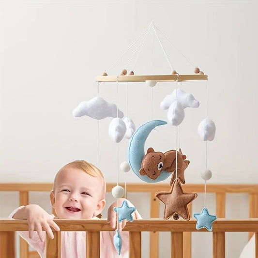 Baby Sheep Bed Bell Animal Shape Toy with Plush Bear