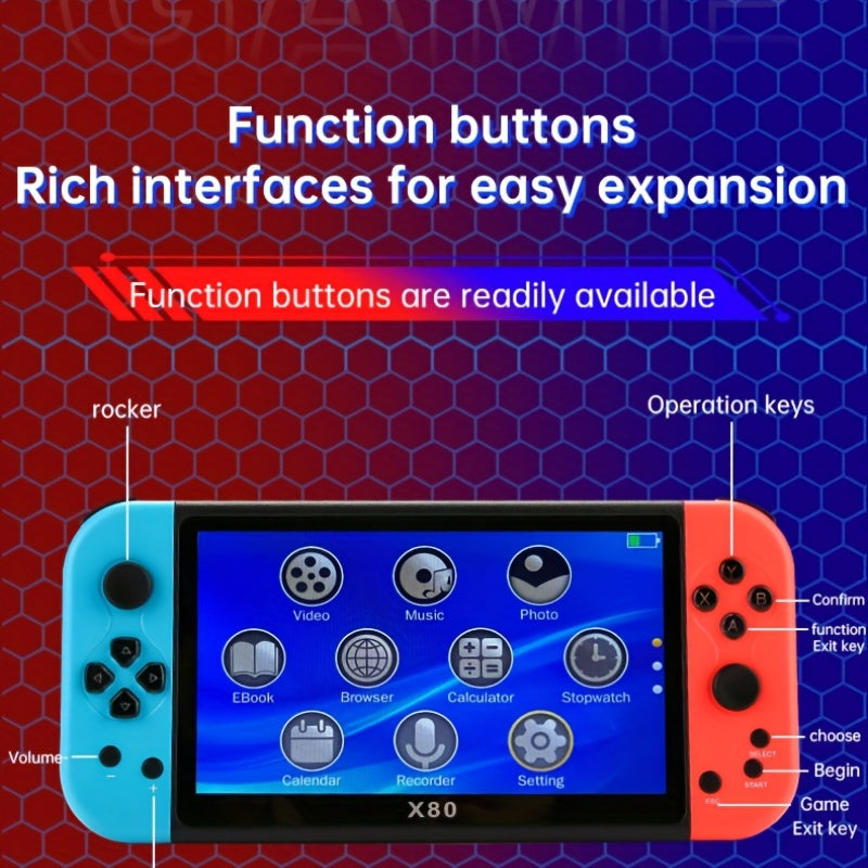 X80 Game Console 17.78 Cm 16GB Retro Portable Handheld Game Console